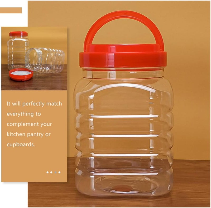 Square Airtight Honey Jars 1.25l Wide Mouth Food Storage Containers with Lids, Kitchen Storage Jars for Jam, Pickles, and Liquid, 2pcs - Image 3