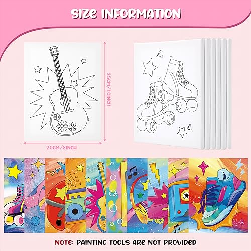 Sherr 10 Pcs Pre Drawn Canvas for Painting Preprinted Stretched Cotton Canvas for Adults Pre Drawn Outline for Couple Date Night Activity Sip and Paint Party FavorVintage8 x 10 Inch - Image 3