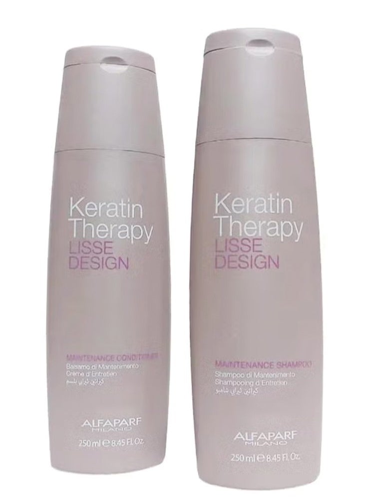 ALFAPARF MILANO Lisse Design Keratin Therappy Shampoo and Conditioner Set 