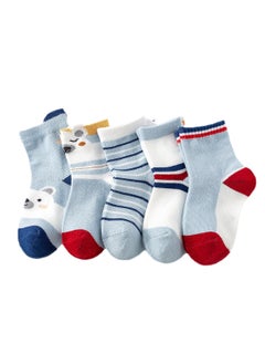 5 pairs of children's socks combed cotton breathable children's socks