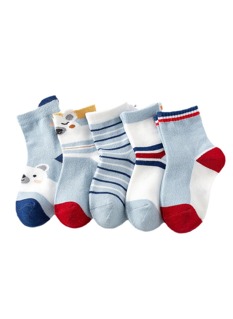 Generic - 5 pairs of children's socks combed cotton breathable children's socks - Image 1