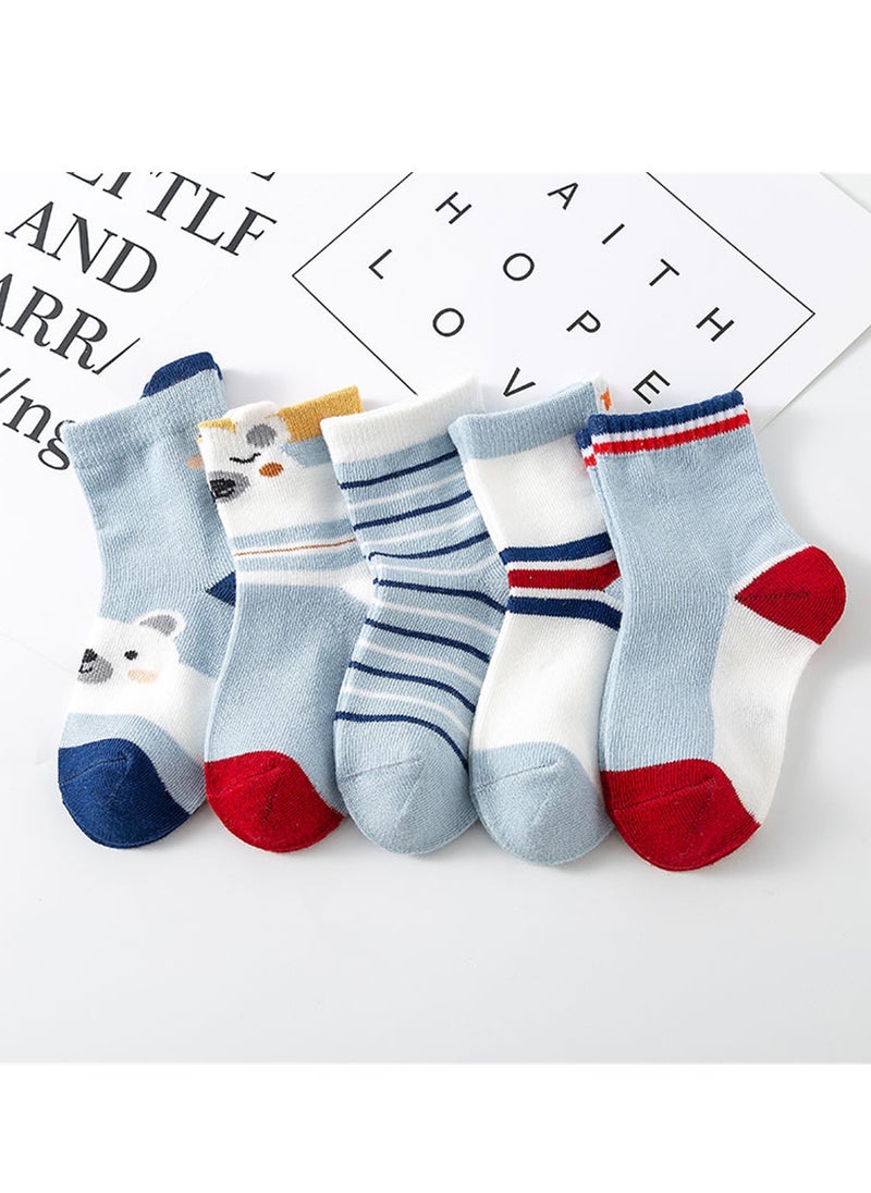 Generic - 5 pairs of children's socks combed cotton breathable children's socks - Image 1