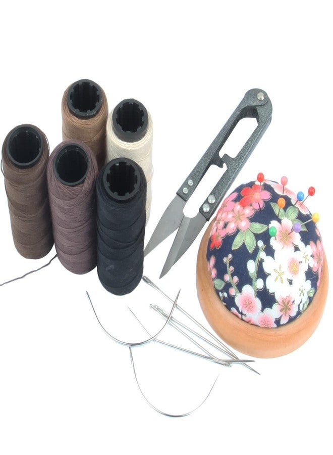 JFFX 2 Packs Pin Cushion, Wooden Base Needle Pincushions Japanese Style Round Shaped Pin Cushions Needle Holders for Sewing Quilting or DIY Crafts - Image 4