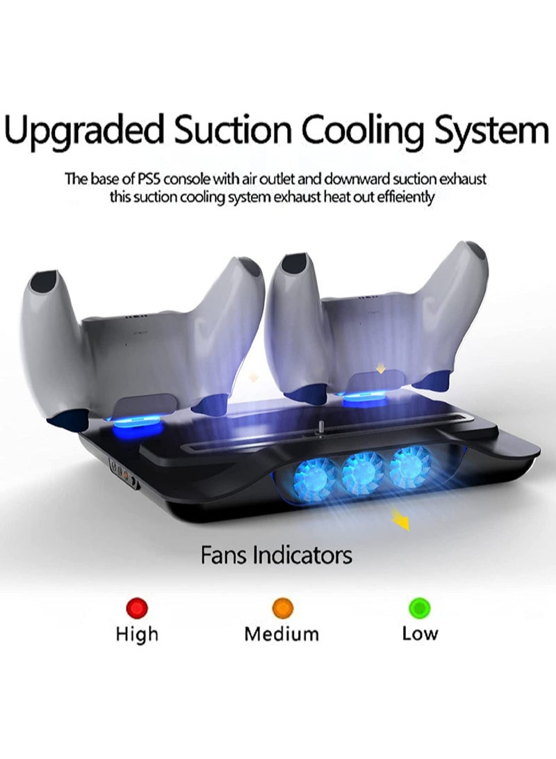 MissTiara محطة نظام مراوح التبريد لـ PS5 - نظام تبريد فعال لـ PlayStation 5 مع محطة شحن ومؤشر LED - Image 5
