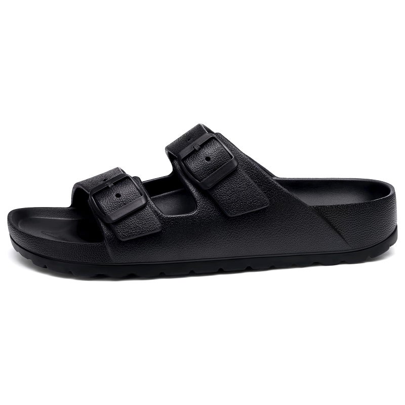 KIDMI Women's Comfortable EVA Sandals with Medium Arch Support, Adjustable Buckle Summer Beach Slide Sandal, Black EU 42 - Image 5