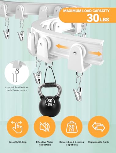 MERDTTES Flexible Bendable Ceiling Curtain Track, 16.4FT (5m), Curtain Track Ceiling Mount for Window, Sliding Curtain Track System, Room Divider for RV, Bathroom, Ceiling Curtain Rod, White - Image 4