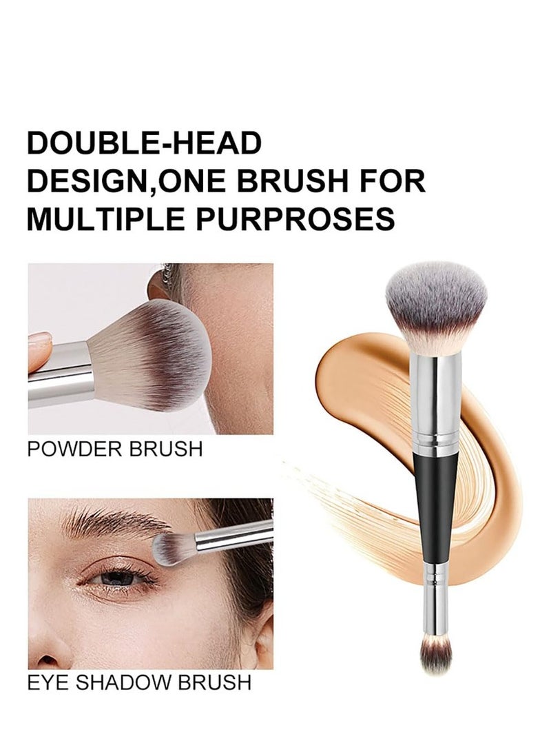 2-in-1 Double-Ended Makeup Brush, Professional Foundation  Concealer Tool for Liquid/Powder, Multi-Use Cosmetic Brush for Beginners  Artists - Image 5