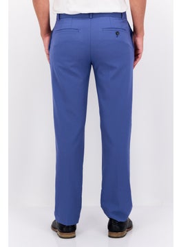 Van Heusen Men Slim Fit Solid Chino Pants, Slate Blue  - Image 3