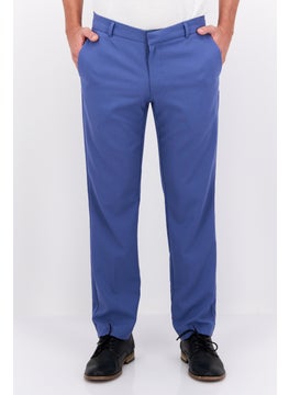 Van Heusen Men Slim Fit Solid Chino Pants, Slate Blue  - Image 1