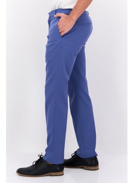 Van Heusen Men Slim Fit Solid Chino Pants, Slate Blue  - Image 2