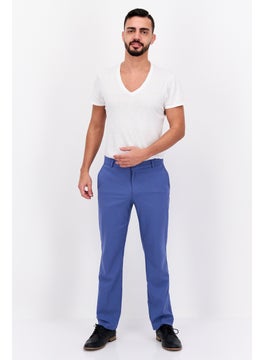 Van Heusen Men Slim Fit Solid Chino Pants, Slate Blue  - Image 4