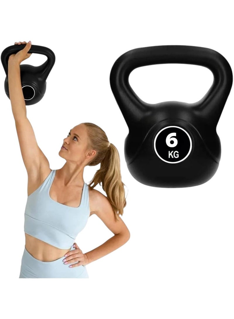 Fitness Kettlebell 6kg for Male And Female Muscle Training Lifting and Strength Training,In Home Gym -Black - Image 2