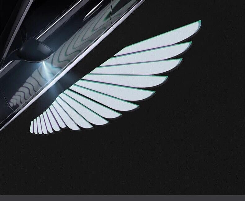 HoaFourge Car rearview mirror welcome led light universal Angel wings welcome projection light - Image 4