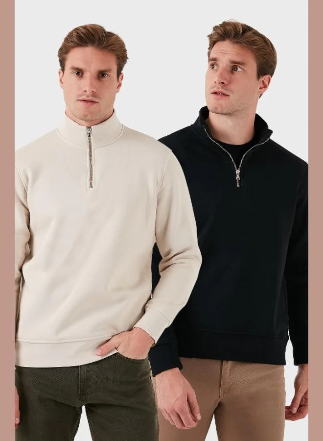 Buratti Buratti Cotton Regular Fit Stand-Up Collar 2-Pack Men's Sweatshirt 59052592S2