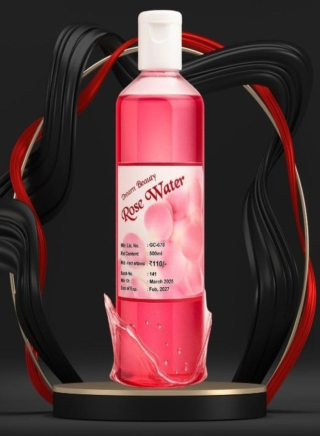 Dream Beauty Pure Rose Water 500ml – Natural Facial Toner & Hydrating Face Mist for Glowing Skin – Steam Distilled Gulab Jal for All Skin Types – Large 500 ml Value Pack - Image 5