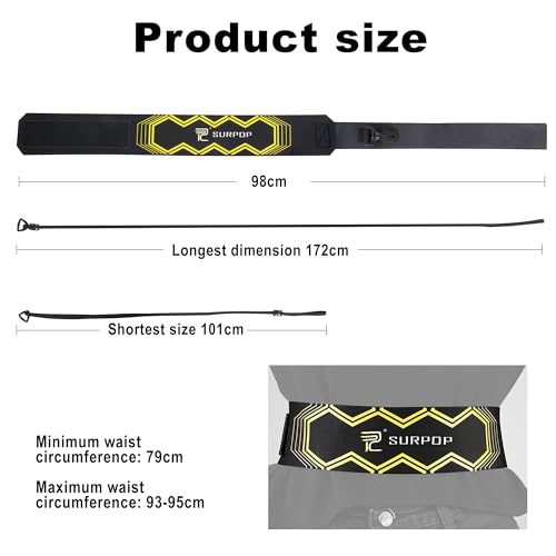 Surpop Soccer/Volleyball/Rugby Trainer, Football Kick Throw Solo Practice Training Aid Control Skills Adjustable Waist Belt for Kids Adults (Black) - Image 5