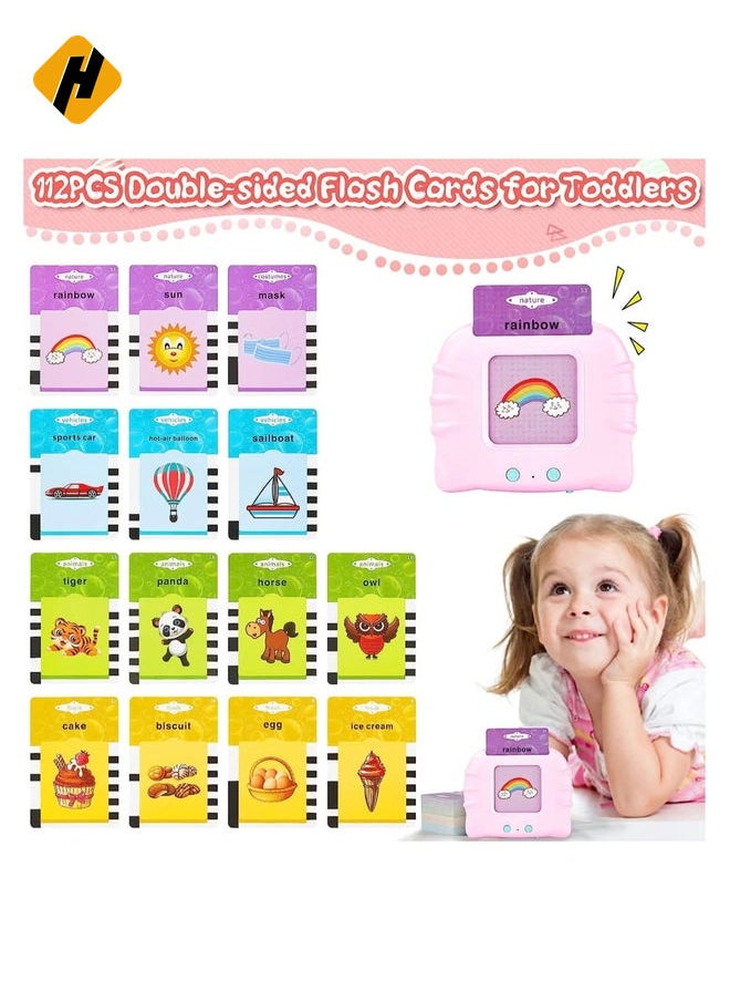 HuHa Talking Flash Cards Learning Toys,Educational Toddlers Toys for 1 2 3 4 5 6 Year Old Boys Girls,Preschool Montessori Toys with 112 Talking Baby Flash Cards 224 Words,  - Image 2