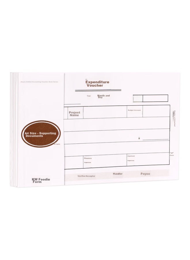 Kingdee A4 Expense Voucher, Financial Handwritten Reimburt Form, Accounting Supplies Doent 208*127mm, 50 Sheets/book, 5 Books/pack - Image 2