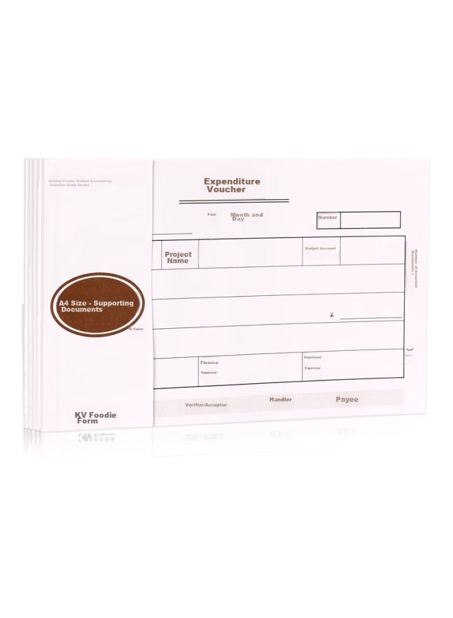 Kingdee A4 Expense Voucher, Financial Handwritten Reimburt Form, Accounting Supplies Doent 208*127mm, 50 Sheets/book, 5 Books/pack - Image 4