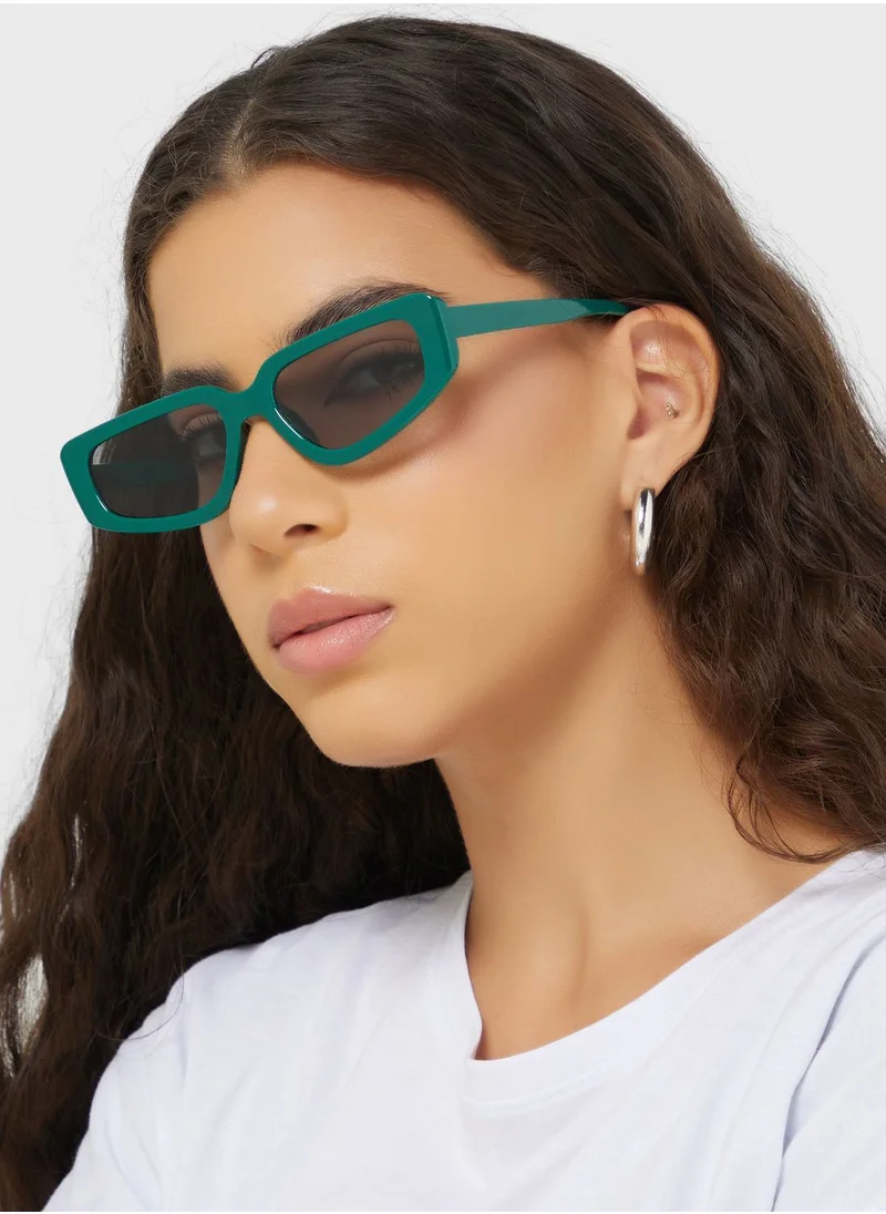 Ginger Curved Len Rectangular Sunglasses