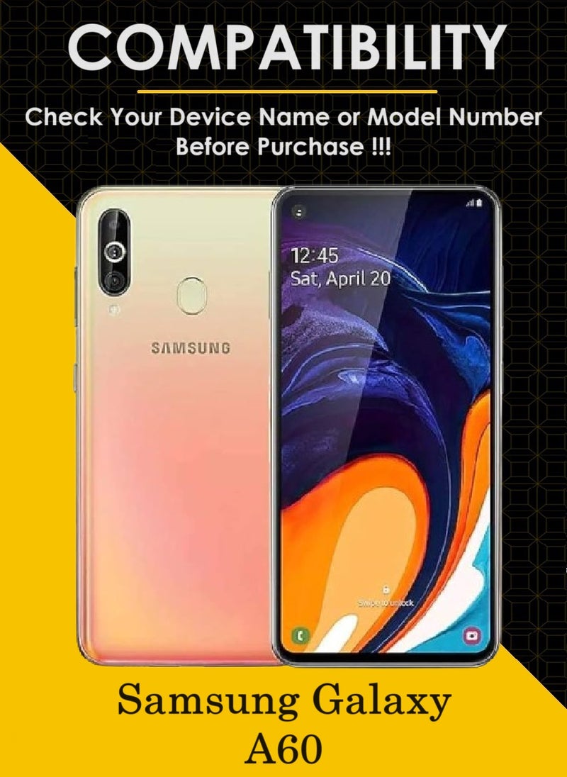 2 Pieces Tempered Glass Screen Protector 5D Designed For Samsung Galaxy A60 Full Glue Edge to Edge Full Screen Coverage And Bubble Free