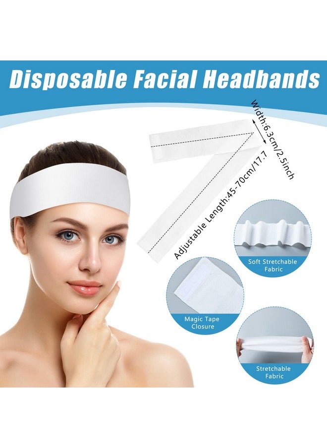 Jiuguva - 20 Sets Disposable Facial Headband And Spa Wrap Bathrobe Adjustable Nonwoven Bath Wrap Spa Headbands For Women Sauna Salon Skirt Sweat Steaming Hair Mother'S Day Gifts White - Image 1