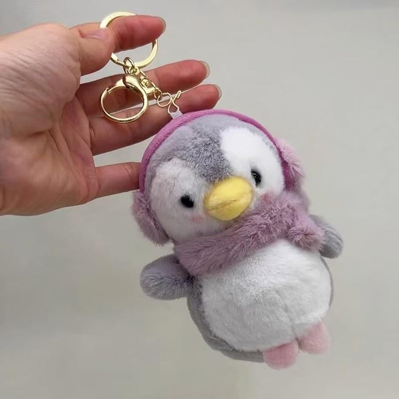 Bandfol Cartoon Bag Charms Cute Plush Keychain for Women Girls, 5 Soft Backpack Key Chain Cute Stuffed Animals Bag Keychain - Image 2