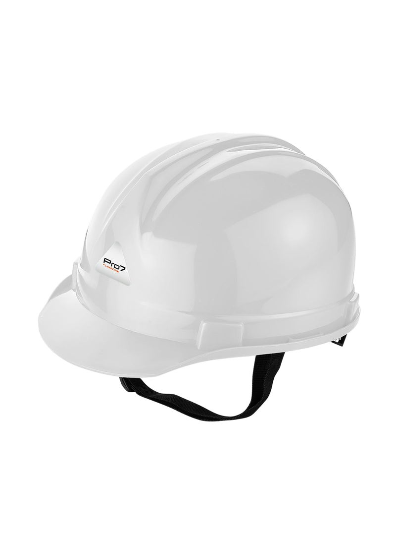 LAWAZIM Pro7 Deluxe Safety Helmet - White - HDPE Hard Hat with Reinforced Shell, 4-Point Suspension, Sweatband, and Adjustable Chin Strap - Ideal for Construction, Industrial, Warehouse, and Maintenance Use - Image 1