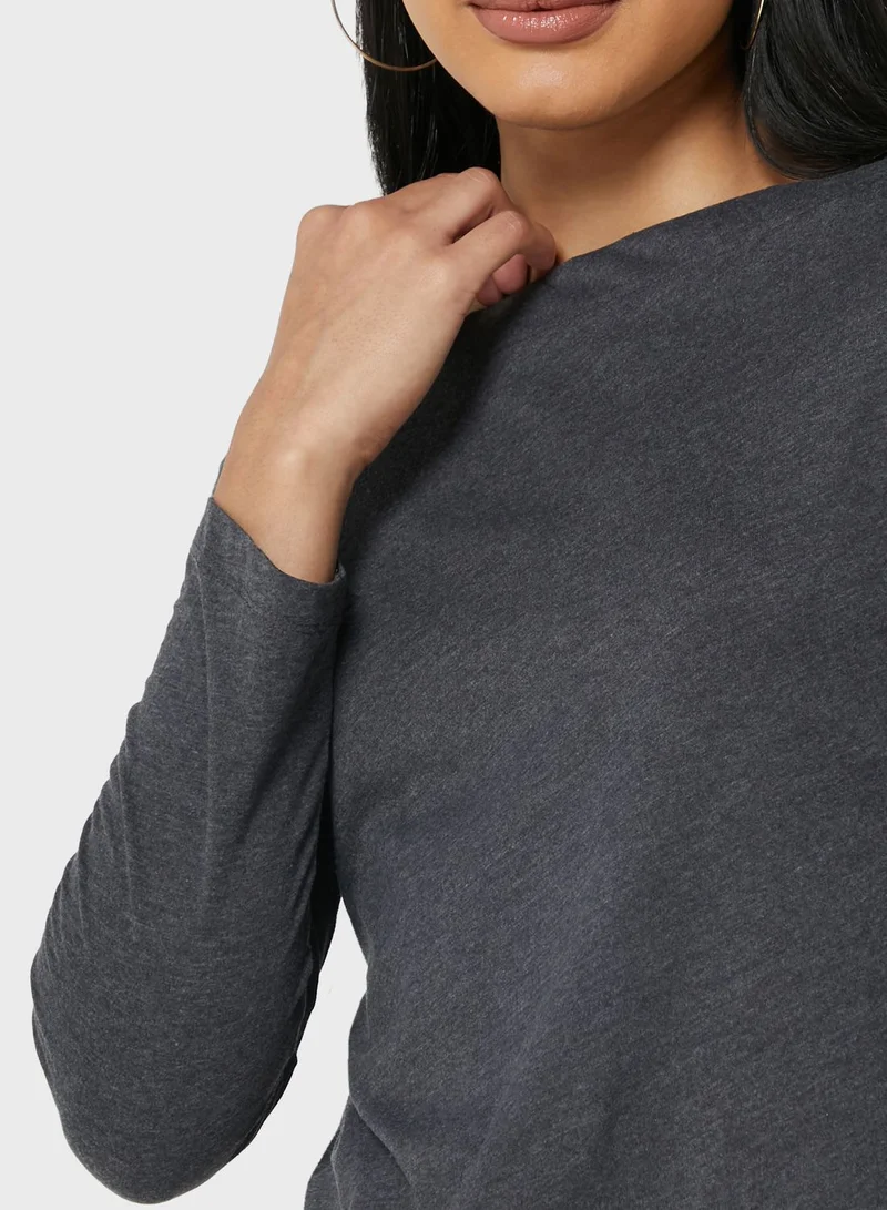 MANGO Boat Neck Knitted T-Shirt