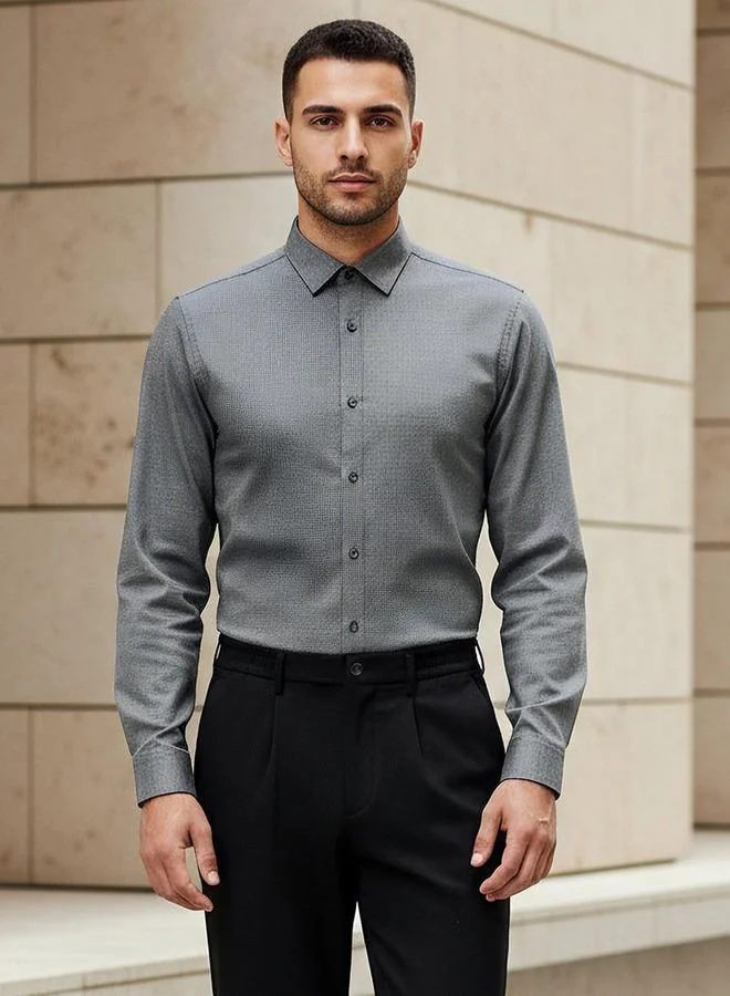 Splash FAV Men Regular Fit Textured Long Sleeve Shirt