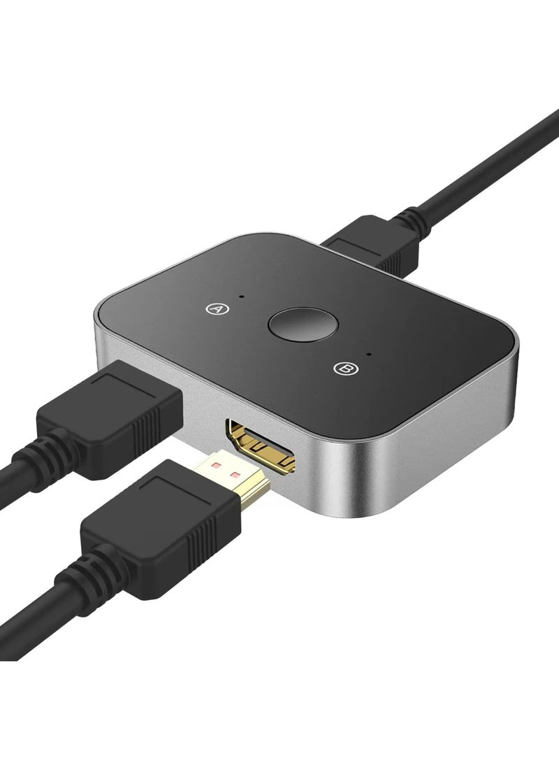 SYOSI 8K HDMI Switch, 4K@144Hz/120Hz or 1080P@240Hz Splitter, HDR 8K@60Hz 2 in 1 Out Aluminum Alloy Bi-Directional Switcher Ultra HD 48Gbps for Roku HDTV Apple TV, Fire Stick, Sony T PS5/4, Xbox Series X - Image 1