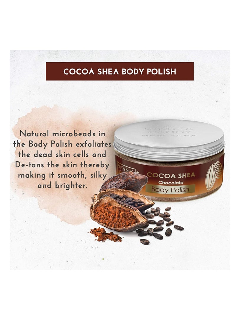BRYAN & CANDY Cocoa Shea Bath Tub Kit Gift For Women And Men Complete Home Spa Experience Shower Gel Hand & Body Lotion Sugar Scrub Body Polish  - Image 4