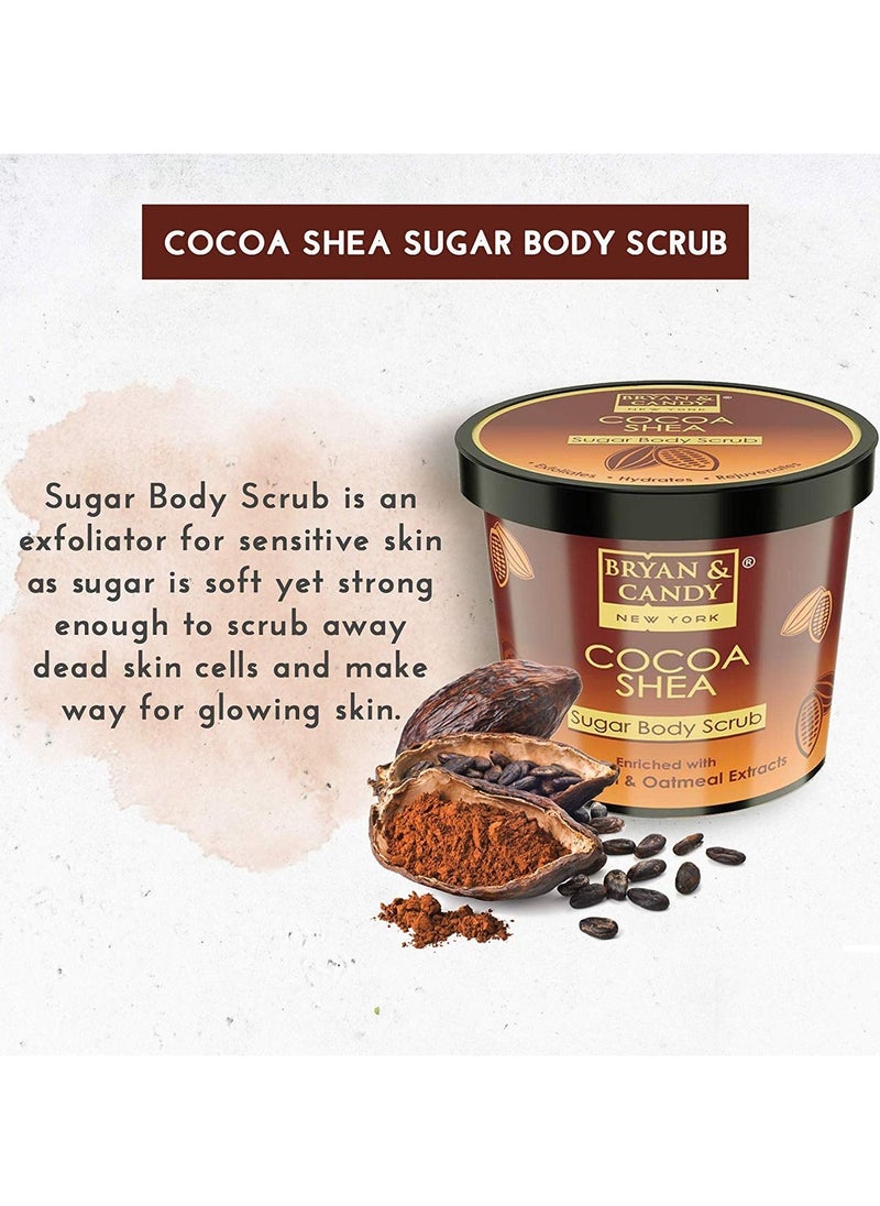 BRYAN & CANDY Cocoa Shea Bath Tub Kit Gift For Women And Men Complete Home Spa Experience Shower Gel Hand & Body Lotion Sugar Scrub Body Polish  - Image 3