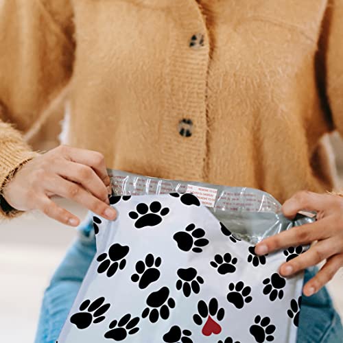 Pro Supply Global Black Paw Prints Designer Poly Mailers – 100 Packs 10"x13" - Ideal Waterproof Self-Sealing Polymailers, Tear-Resistant Shipping Bags, & Printed Mailing Envelopes for Small Business. - Image 5