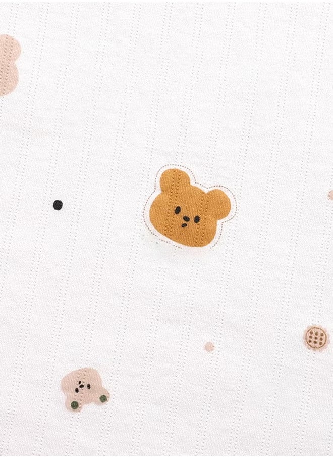 Berma Baby Baby swaddle, newborn bathrobe, super soft newborn swaddle, 80*80cm bed blanket, children's quilt, baby stroller blanket, soft cuddle blanket, super absorbent blanket, lightweight, foldable (little brown bear)  - Image 5