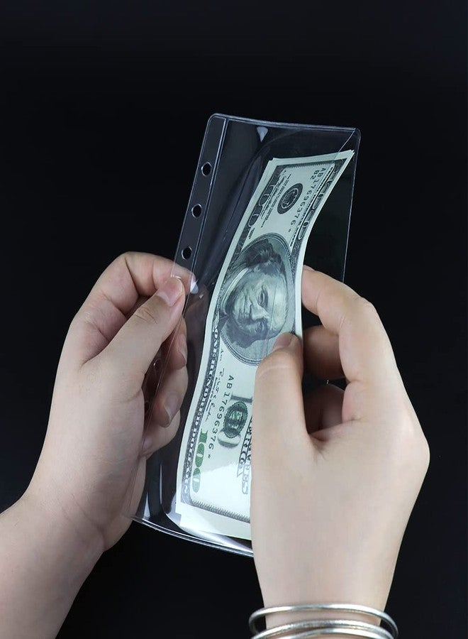 جيوب لحفظ الملفات بحجم A6، 12 قطعة، مصنوعة من مادة PVC شفافة، 6 فتحات، فتح جانبي بدون سحاب، أظرف لحفظ النقود والميزانية، حقائب مقاومة للماء لحفظ المستندات والصور والنقود، مناسبة لحماية الملفات بحجم A6. - Image 3