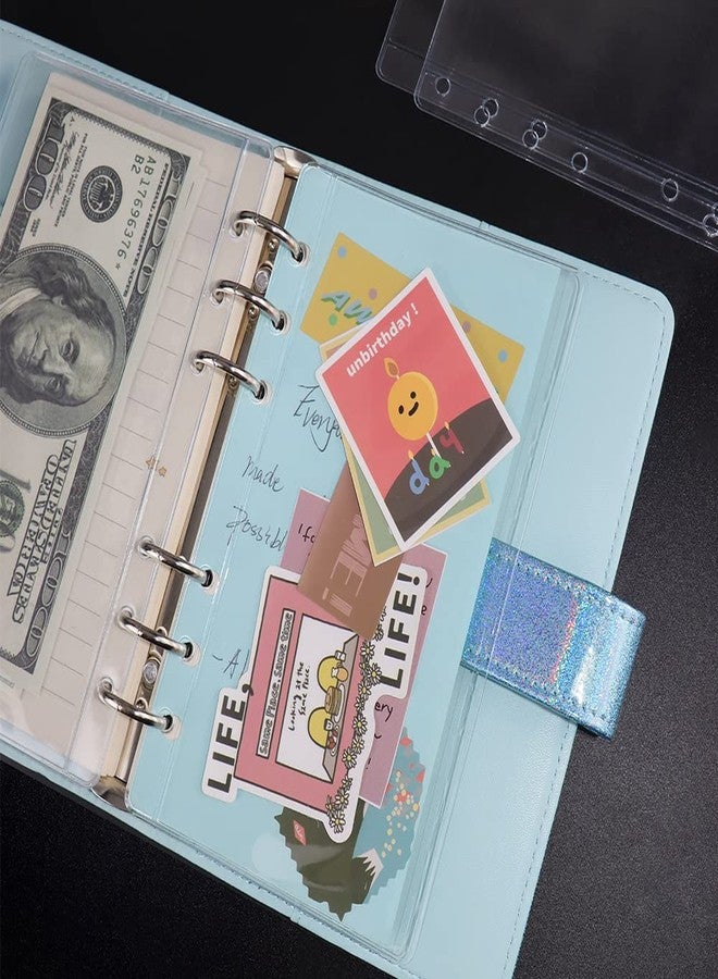 جيوب لحفظ الملفات بحجم A6، 12 قطعة، مصنوعة من مادة PVC شفافة، 6 فتحات، فتح جانبي بدون سحاب، أظرف لحفظ النقود والميزانية، حقائب مقاومة للماء لحفظ المستندات والصور والنقود، مناسبة لحماية الملفات بحجم A6. - Image 5