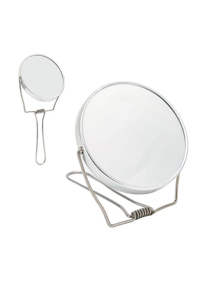 Double Sided Vanity Mirror Make Up Mirror 360° Rotatable Design Aluminum Frame Wrapped In Stainless Steel Bracket