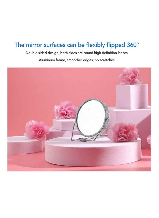 Betued Double Sided Vanity Mirror Make Up Mirror 360° Rotatable Design Aluminum Frame Wrapped In Stainless Steel Bracket  - Image 3