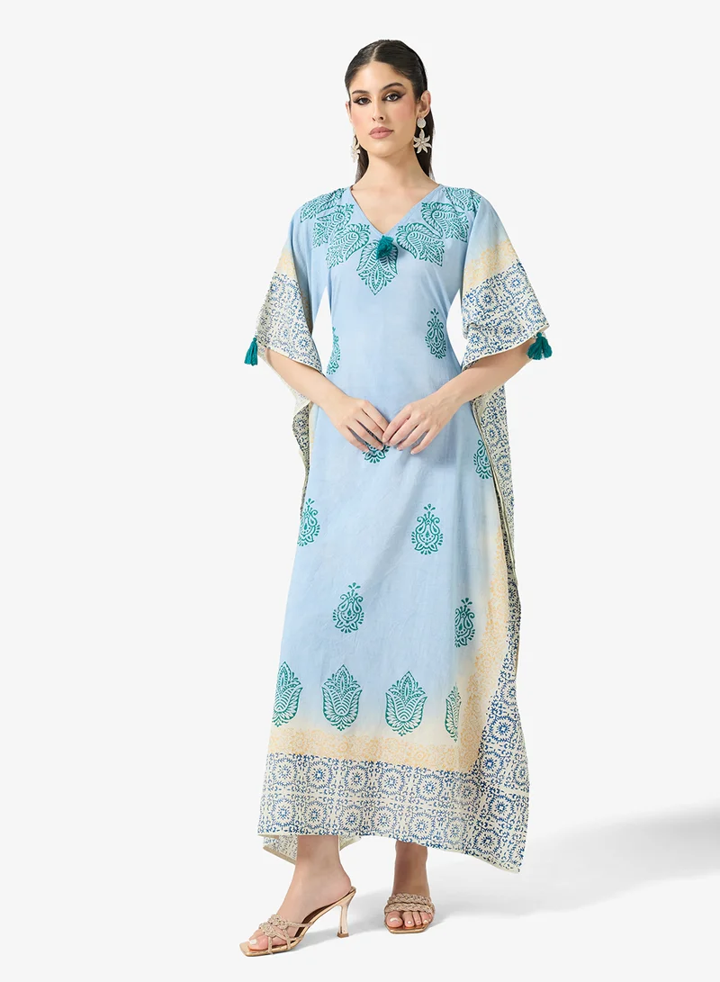 Relaxed Fit Printed Kaftan