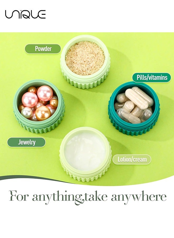 Unique 4 Pcs Travel Containers for Toiletries 0.68 oz Small Silicone Cream Jars with Plastic Cap Lids Small Travel Size Empty Makeup Containers Leak Proof for Cosmetic Body Hand Skin Cream Bottles (Green Color) - Image 5