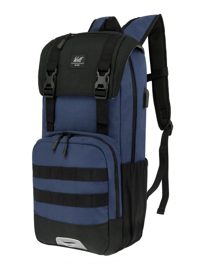 WOLT Laptop Backpack with USB Charging Port Fits Up to 17 Inch Laptop, College Backpack for Men Women, Computer Business Bookbag, Navy - Image 1