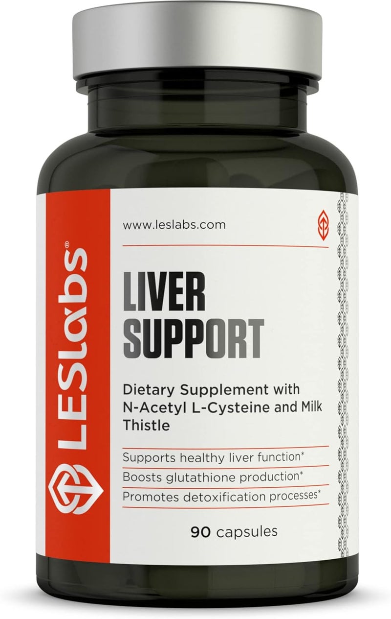 LES Labs Liver Support  Promotes Healthy Liver Function Glutathione Production  Detoxification  Milk Thistle NAC ALA  Dandelion Extracts  NonGMO Supplement  90 Capsules - Image 1