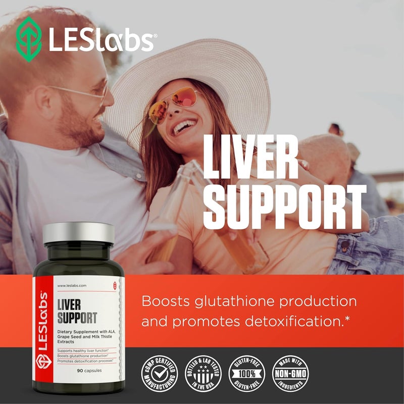 LES Labs Liver Support  Promotes Healthy Liver Function Glutathione Production  Detoxification  Milk Thistle NAC ALA  Dandelion Extracts  NonGMO Supplement  90 Capsules - Image 5