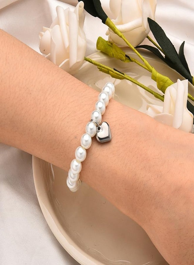YangQian Bride Gifts for Wedding Day Bridal Bracelets for Wedding Gifts for Bride on Her Wedding Day Accessories Bracelet Pearl Bracelet for Women Bridal Keepsake Gifts for Bride Wedding Newlywed Gift for Her - Image 5