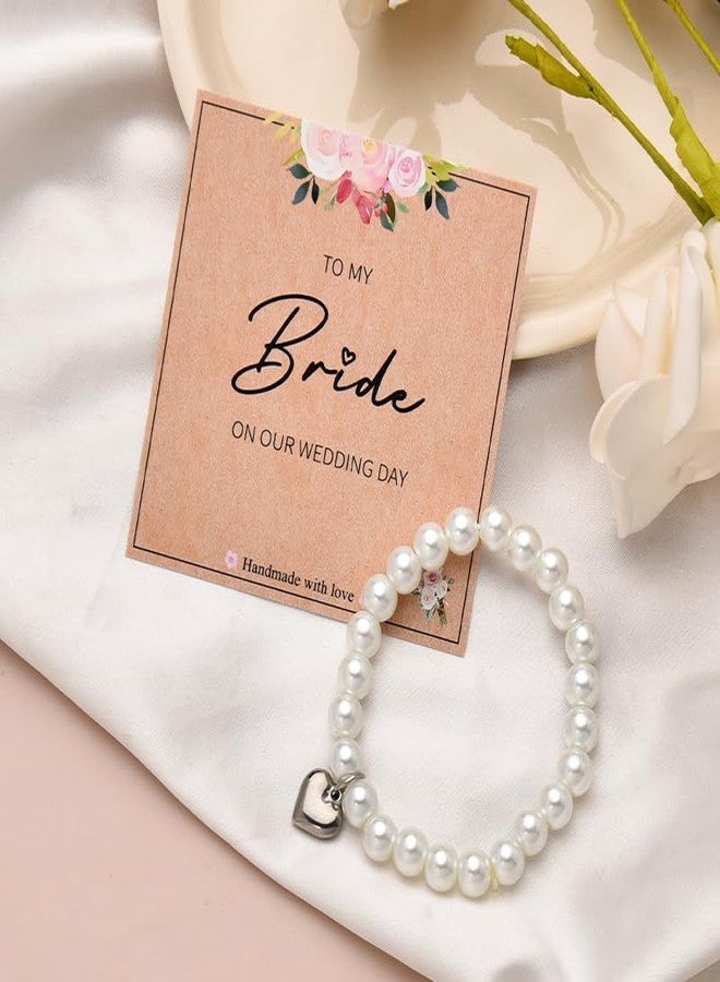YangQian Bride Gifts for Wedding Day Bridal Bracelets for Wedding Gifts for Bride on Her Wedding Day Accessories Bracelet Pearl Bracelet for Women Bridal Keepsake Gifts for Bride Wedding Newlywed Gift for Her - Image 3