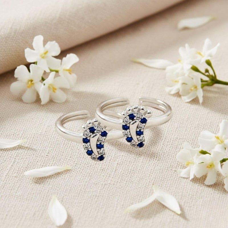 silver chest 925 Sterling Silver Toe Ring for Women Elegant Design | Adjustable Bichiya | Modern Silver Toe Rings for Girls & Womes With Certificate Of Authenticity | Chandi Bichiya Set - Image 5
