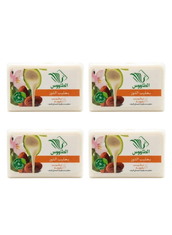 Original taous Milk Almond Moisturizing Soft Soap 120g 4 PCs