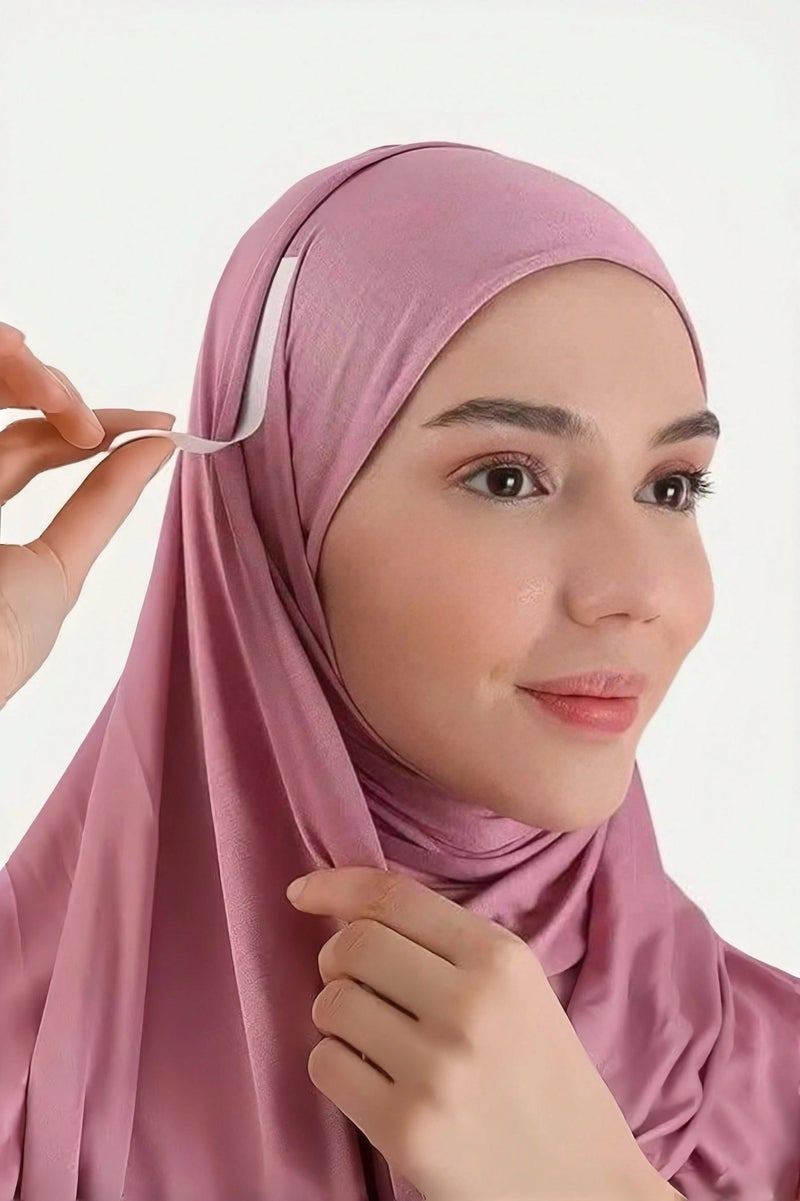 شرائط لاصق حجاب شفاف غير مرئي (36 قطعة) - لاصق مزدوج الجوانب لتثبيت الحجاب بدون دبابيس - آمن على البشرة وبدون بقايا - Image 2