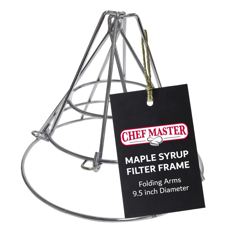 ChefMaster Fryer Oil Filter Stand with Folding Arms to Attach to Deep Fryers Cooking Oil Filter Holder Maple Syrup Cone Filter Stand Model 90073 768 x 925 x 925